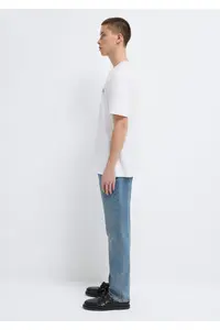 Mavi Seal Logo Embroidered White T-Shirt Loose Fit - Image 4