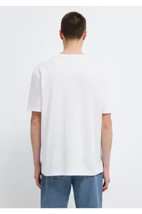 Mavi Seal Logo Embroidered White T-Shirt Loose Fit - Image 5