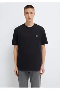 Mavi Seal Logo Embroidered Black T-Shirt Loose Fit -900 - Image 3