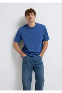 Mavi Logo Embroidered Basic T-Shirt Loose Fit / Loosely Comfortable Cut -70719 - Image 2