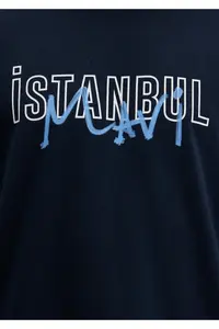 Mavi Istanbul Printed Navy Blue T-Shirt Regular Fit / Normal Cut - Image 6