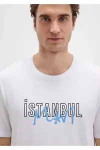 Mavi Istanbul Printed White T-Shirt Regular Fit / Normal Cut -620 - Image 5