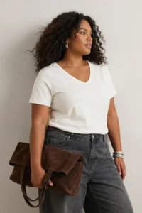 Trendyol Curve Multicolored 2 Sets Paket Basic Knitting Plus Size T-Shirt - Image 3