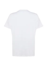 Trendyol Curve White Navy Blue Ribbed relaxed 100% Cotton Knitting T-Shirt - Image 7