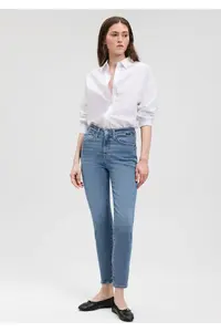 Mavi Cindy Gold Shape Shaded Indigo Blue Jeans Trousers