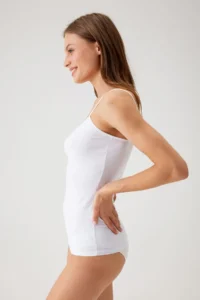 Pierre Cardin Women's 2-Piece Economical Pack White 1204 Thin Strap Basic Cotton Undershirt Set - Image 2