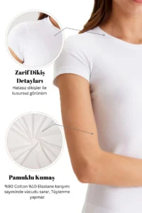 Pierre Cardin Economic Pack of 2 White 1005 Short Sleeve Basic T-shirt - Undershirt - Image 5