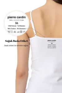 Pierre Cardin 2-Piece Economical Pack Black 1025 Square Collar Thick Strap Basic Cotton Undershirt Set - Image 7