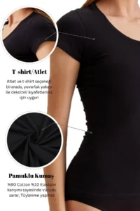 Pierre Cardin Economic Pack of 2 Black-white 1026 Round Neck Short Sleeve Basic T-shirt - Undershirt - Image 5