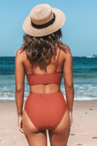 Angelsin Special Design Cross Front High Waist Bikini Set - Image 2