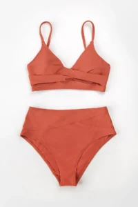 Angelsin Special Design Cross Front High Waist Bikini Set - Image 3