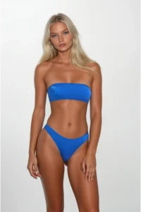 Pierre Cardin New Blue Bandage Strapless Bikini Set Urrenn Nipple Covering - Beach Wear