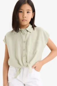 DeFacto Green Girls' Shirt D7791A8/GN549