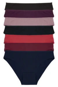 Nicoletta Women Panties 7 Pack Lycra Burgundy Cotton