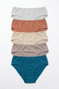 Nicoletta Women's Panties High Waist Bikini 5 Pack Cotton Lycra PETROL