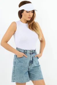 Ritnice Women's Closed Collar Cotton White Straight Sleeve Ribbed Undershirt - Image 3
