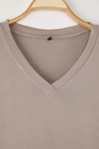 Trendyol Curve Stone Regular Fit V-neck Plus Size T-Shirt - Image 6