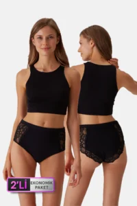 Pierre Cardin Economic Pack of 2  Jesse Cotton Thick Strap Crop Undershirt