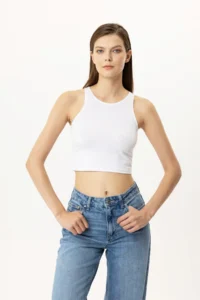 Pierre Cardin Economic Pack of 2  Jesse Cotton Thick Strap Crop Undershirt - Image 2