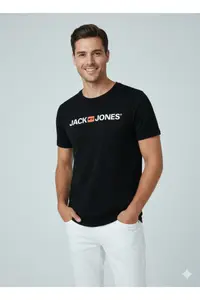 Jack & Jones Jjecorp Logo Tee Ss Crew Neck Noos Men's T-shirt  Black/Slim Fit - Image 3