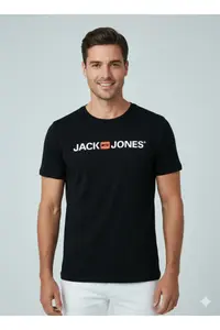 Jack & Jones Jjecorp Logo Tee Ss Crew Neck Noos Men's T-shirt  Black/Slim Fit - Image 4