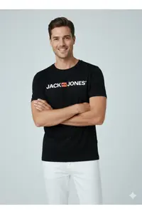 Jack & Jones Jjecorp Logo Tee Ss Crew Neck Noos Men's T-shirt  Black/Slim Fit - Image 6