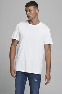 Jack & Jones  BASIC TEE SS O White Men's Short Sleeve T-Shirt - Image 7