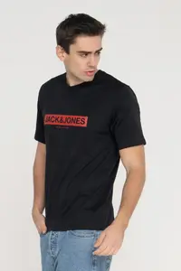Jack & Jones Men Logo Printed T-Shirt - Pin - Image 4