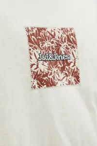 Jack & Jones Split Allover Print Branding Men's Cream T-Shirt (-ANW) - Image 5