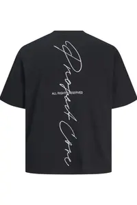 Jack & Jones Dynamic Script Men Black T-Shirt (-B) - Image 3