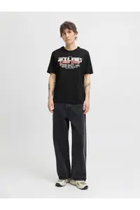 Jack & Jones Jjelogo Tee Ss O-Neck 2 Col Erkek T-Shirt  BLACK - Image 3