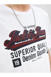 Jack & Jones Jjelogo Tee Ss O-Neck 2 Col Erkek T-Shirt  CLOUD DANCER - Image 5