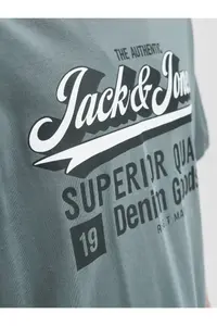 Jack & Jones Jjelogo Tee Ss O-Neck 2 Col Erkek T-Shirt  Stormy Weather - Image 5