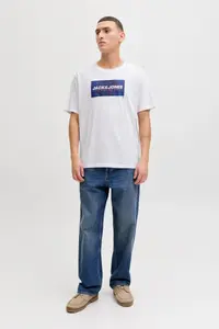 Jack & Jones Men Chest Logo Printed T-Shirt - Cole - Image 7