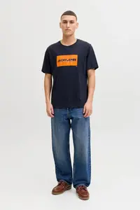Jack & Jones Men Chest Logo Printed T-Shirt - Cole - Image 7