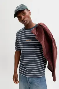 Jack & Jones Jack Jones Norrebro Stripe Striped Relax Fit Men's T-Shirt - Image 4