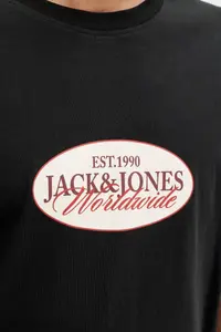 Jack & Jones Men Chest Logo Printed T-Shirt - Catskills - Image 5