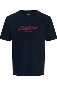 Jack & Jones Men Chest Logo Printed T-Shirt - Catskill - Image 2