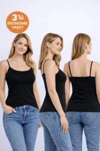 Pierre Cardin Women's 3-Piece Economical Pack  Basic Cotton Undershirt with Rope Straps