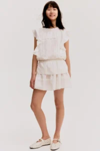 H&M Lace striped and Cotton Skirt