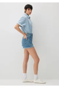 Mavi Cherry 90s Shaded Indigo Blue Jean Shorts -87070 - Image 6