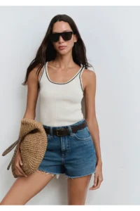 Mavi Cherry 90s Misty Dark Blue Jean Shorts -89732 - Image 2