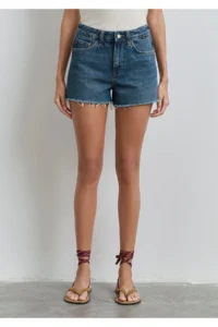 Mavi Cherry 90s Misty Dark Blue Jean Shorts -89732 - Image 4