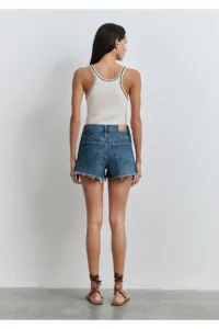 Mavi Cherry 90s Misty Dark Blue Jean Shorts -89732 - Image 6