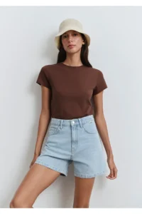 Mavi Verna Blue Premium Ice Blue Jean Shorts -89754 - Image 3