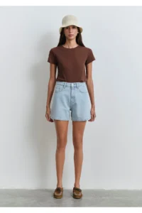 Mavi Verna Blue Premium Ice Blue Jean Shorts -89754 - Image 4