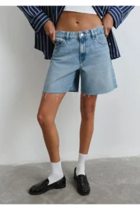 Mavi Lidia Real Blue Vintage Indigo Blue Jean Shorts -87088 - Image 5