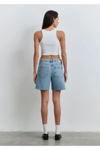 Mavi Lidia Real Blue Vintage Indigo Blue Jean Shorts -87088 - Image 6