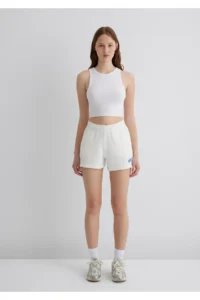 Mavi Logo Printed White Shorts -70000 - Image 3