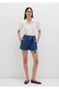 Mavi Belt Detailed Denim Shorts 1410214-100971 - Image 2